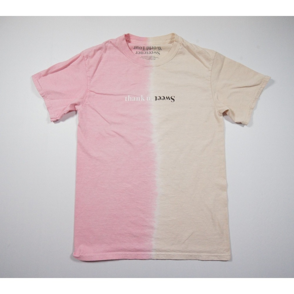 Ariana Grande Shirt Adult Small Pink Beige Short Sleeve Sweetener World Tour Tee